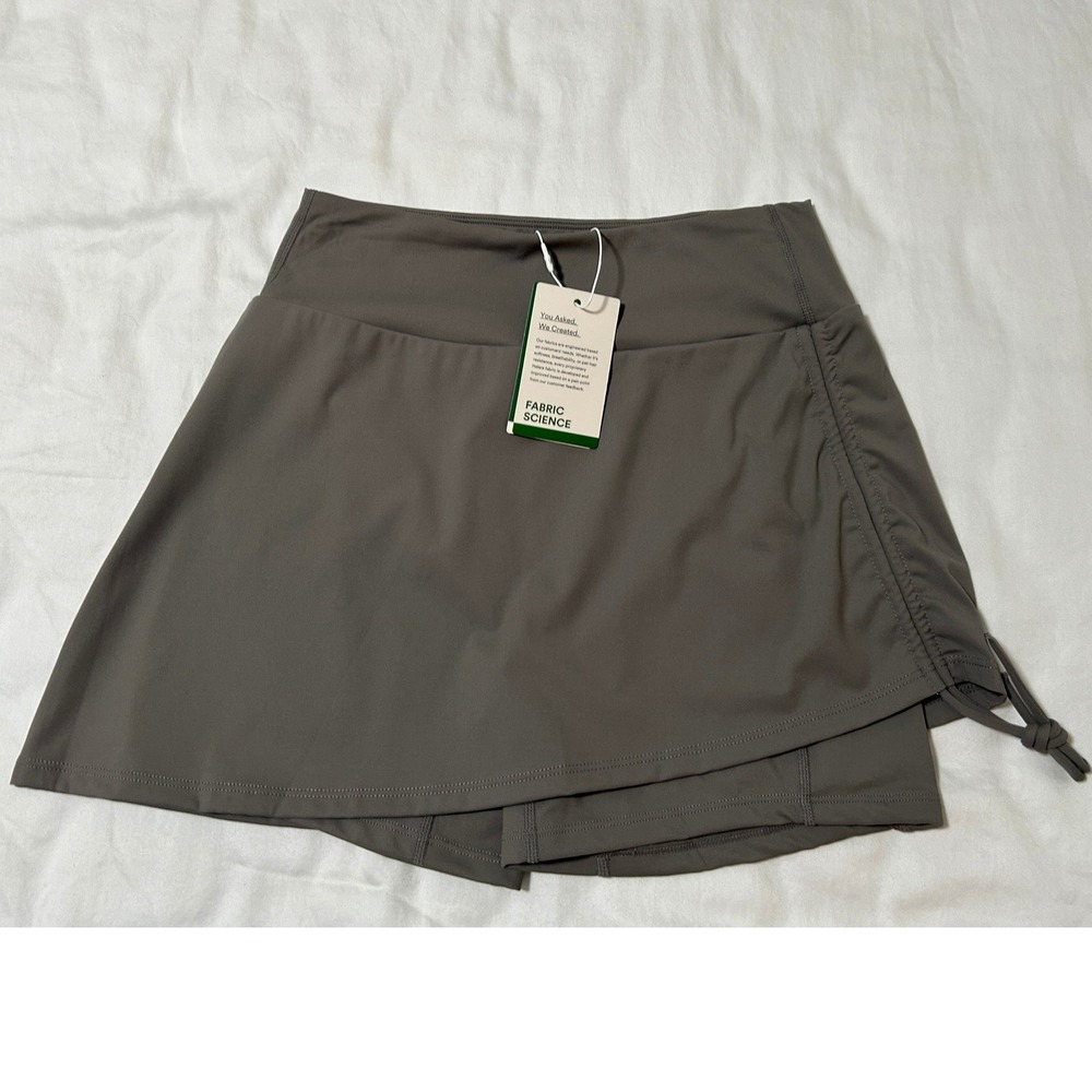 Halara Women Gray High Waisted Active Skort Wrap Ruched Tennis Golf Skirt Small